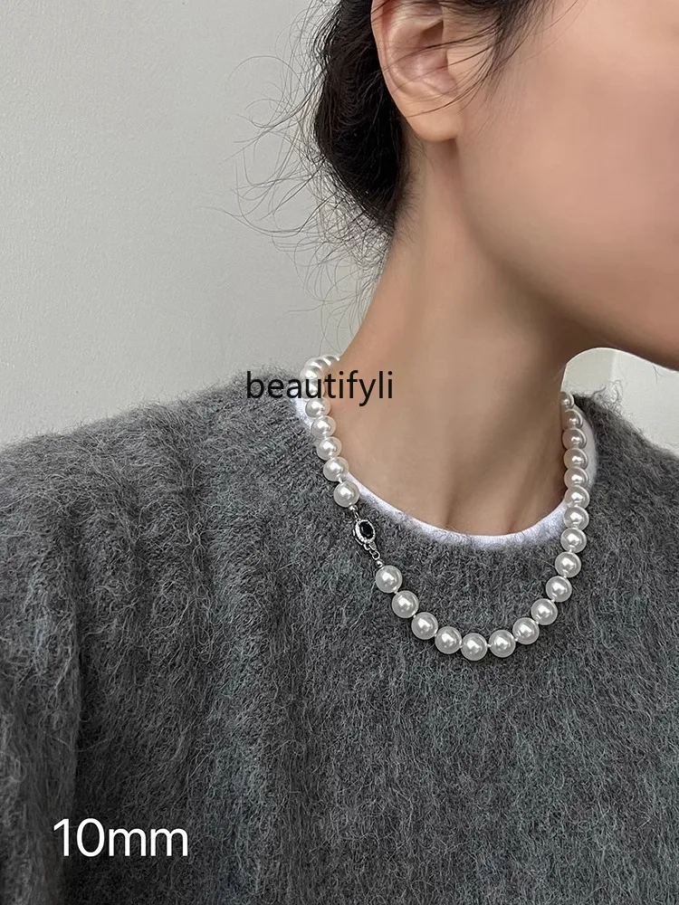 Spring and summer pearl sweater chain femininity light luxury high-end necklace new retro neck chain