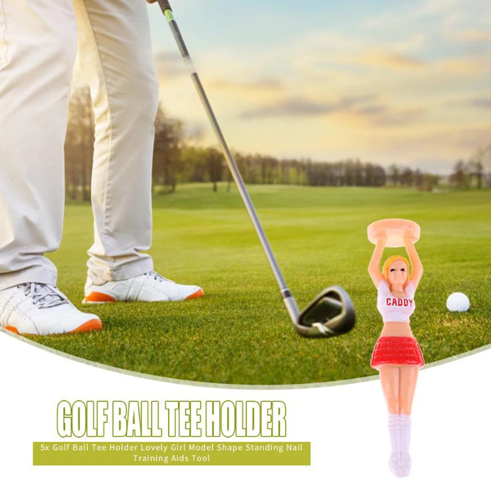 Novelty Beauty Golf Practice Golf Balls Standing Girl Golf Tee Golf Ball Tees Golf Ball  Holder Cheerleaders Tee Lady Golf Tee