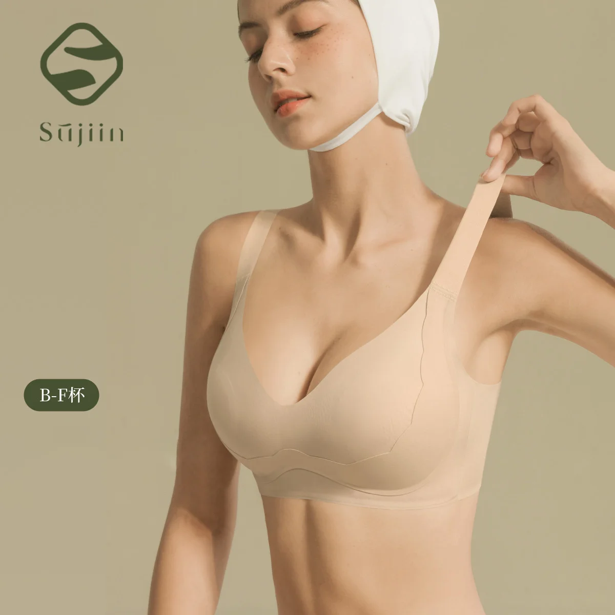 SUJIIN Wireless Plus Size Bras Women Anti-sagging Comfortable Breathable Soft Support Bralettes Big Breasts Push Up Bra MX219A