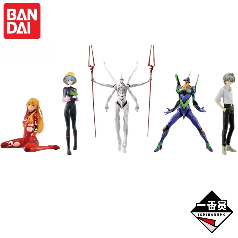 In Stock Bandai Original Neon Genesis Evangelion EVA Shikinami Asuka Rangure Ayanami Rei Figure Garage Collectible Ornaments view 2