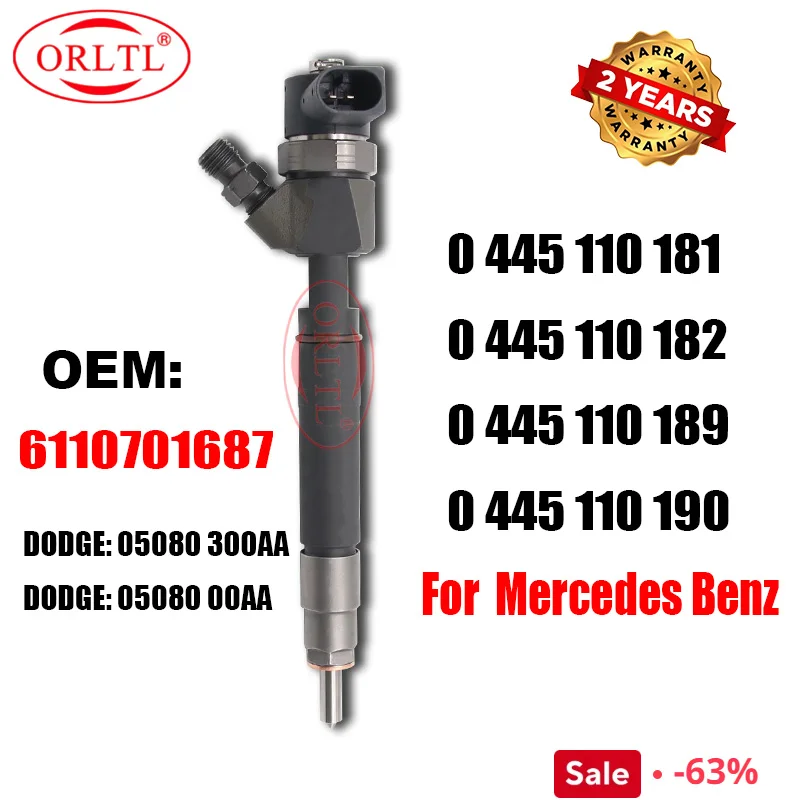 Injector 6110701687 0445110189 0445110190 For Mercedes Benz 0445110181 0445110182 0986435055 FOR DODGE 05080 300AA 05080 00AA