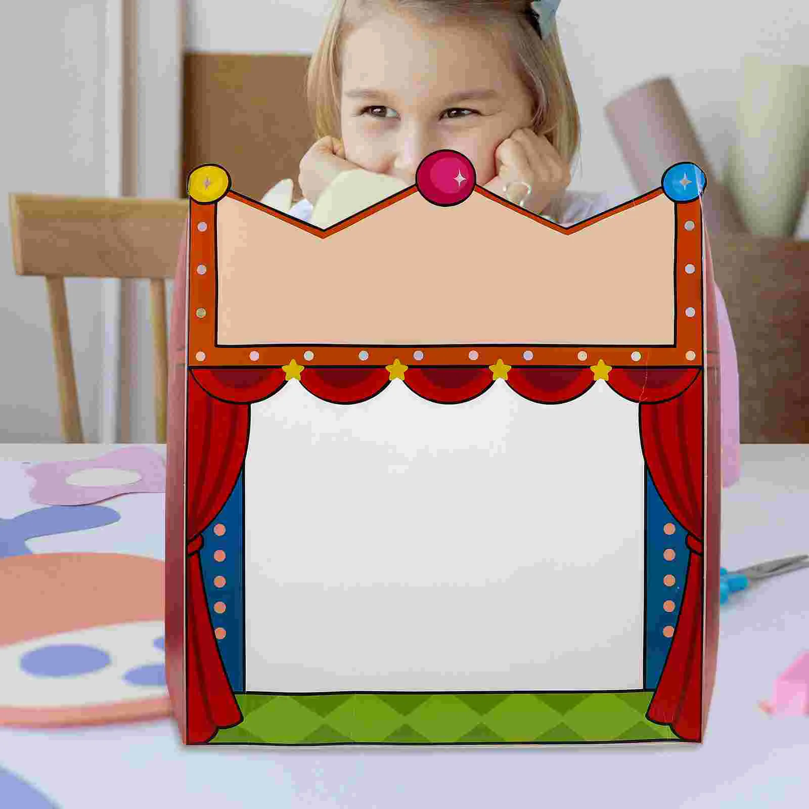 Schaduwpop Leermiddelen Kid Speelgoed Spelen Kinderen Podium Platform Kit Theater Papier Accessoires Kind Vinger Familie Puppets