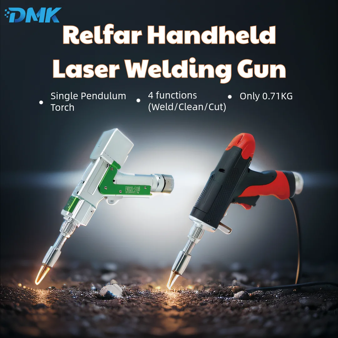 Relfar Handheld Laser Welding Gun 4 In 1 Intelligent Single Pendulum Weld Head 0.7KG For Fiber Laser Welder Without Wire Feeder