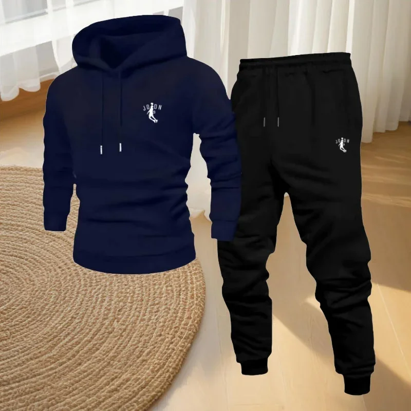 

New Two-piece Men's Sweatshirts and Sweatpants, Outdoor Fashionable Men's Clothing, Autumn Casual Sports and Fitness Sets