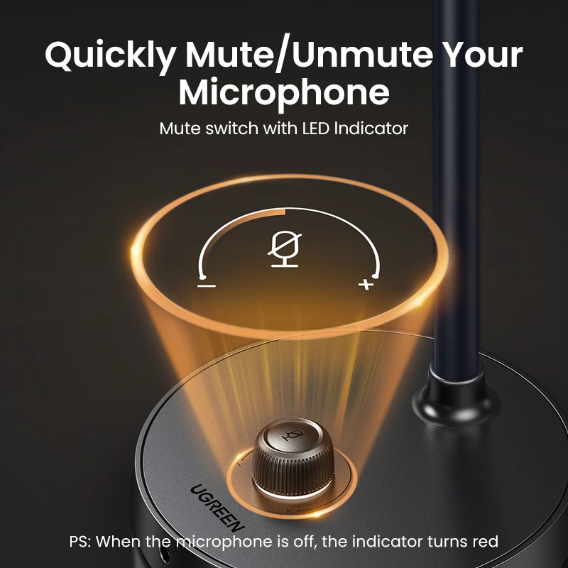 UGREEN USB Microphone Desktop Computer PC Mic for YouTube Streaming, Podcasting, Gaming Mic for Mac Windows Audio Microphones