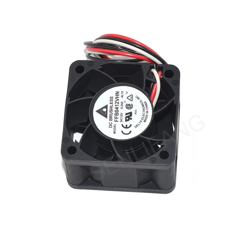 For Delta Electronics Cooler Fan FFB0412VHN DC12V 0.24A -4L15 40*40*28MM Three Wires Brushless Cooling 4028