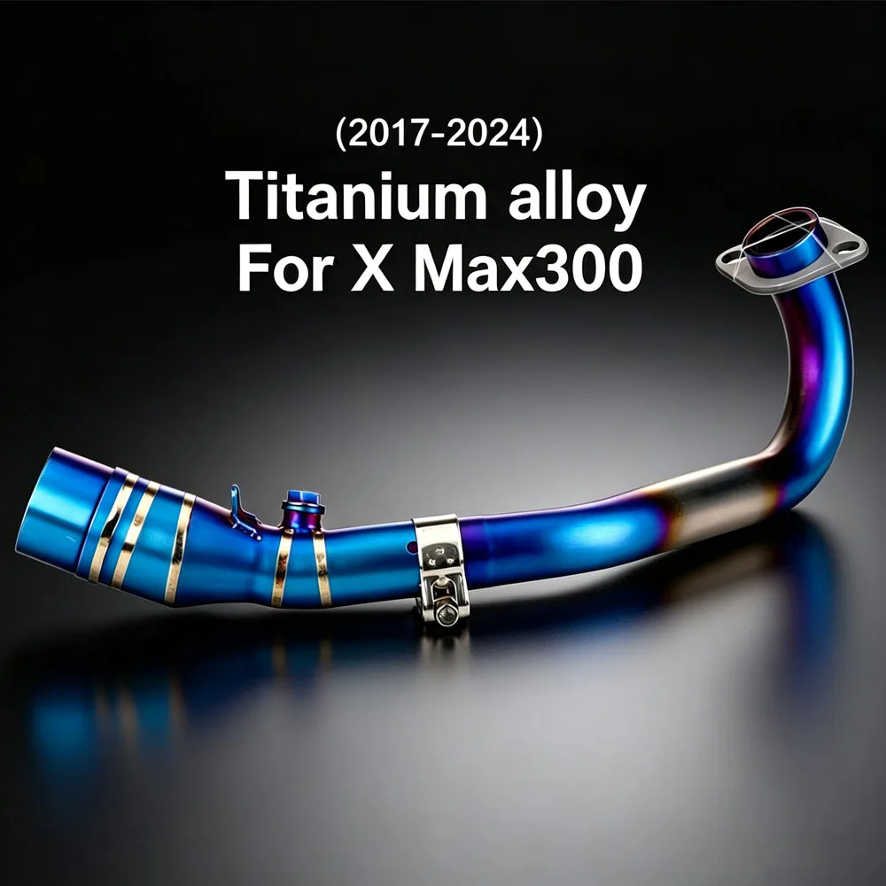 XMAX250 Exhaust Tube For Yamaha XMAX300 XMAX 250/300 2017-2024 Scooter Kit 51MM Interface Escape Manifold Front Middle Line Pipe