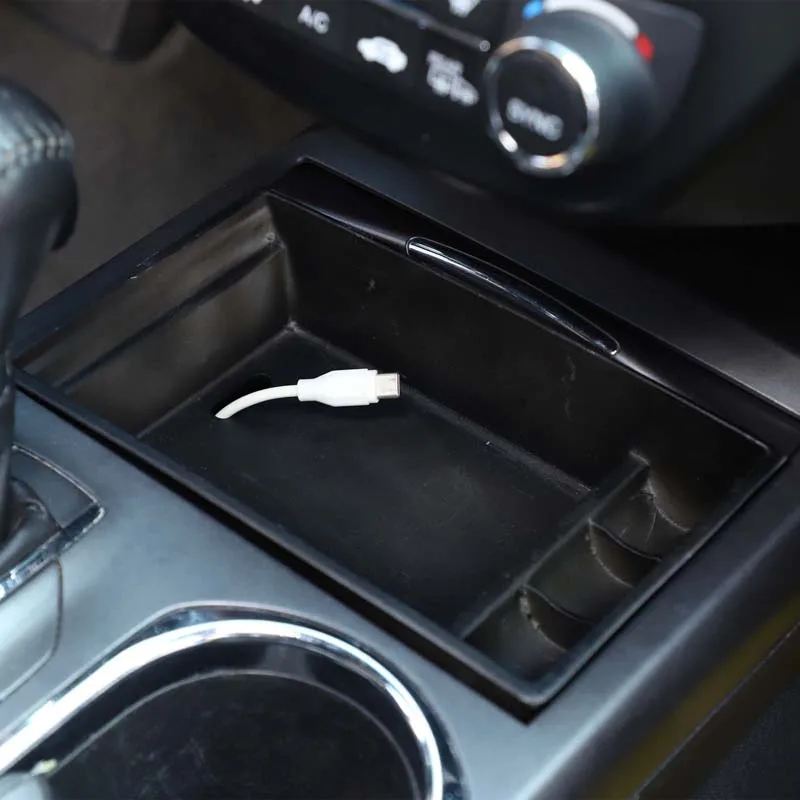 1 pezzo set ABS nero Per Acura RDX 2013-2017 auto cambio di controllo centrale scatola di immagazzinaggio anteriore vassoio del telefono cellulare accessori auto