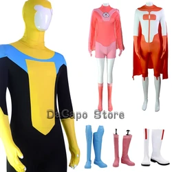 Invincible Mark Grayson Jumpsuit Cloak Superhero Cosplay Omni-man Costume Atom Eve Anime Bodysuit Halloween Men Women Boots Wig