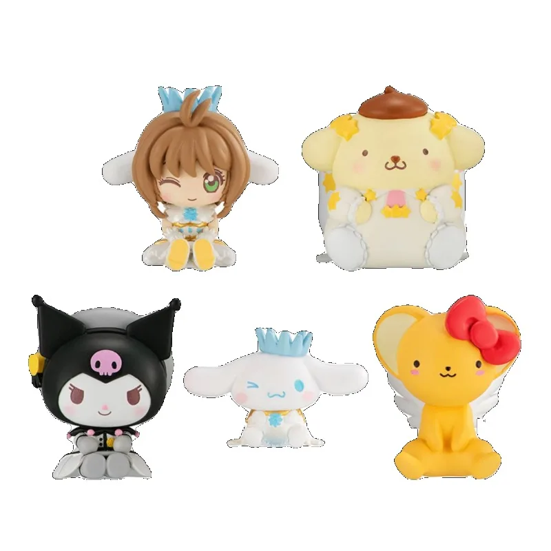 

BANDAI Card Captor Kuromi KINOMOTO SAKURA Pompompurin Sitting Posture Collect Ornaments Keepsake Kawaii Figure Model Toys