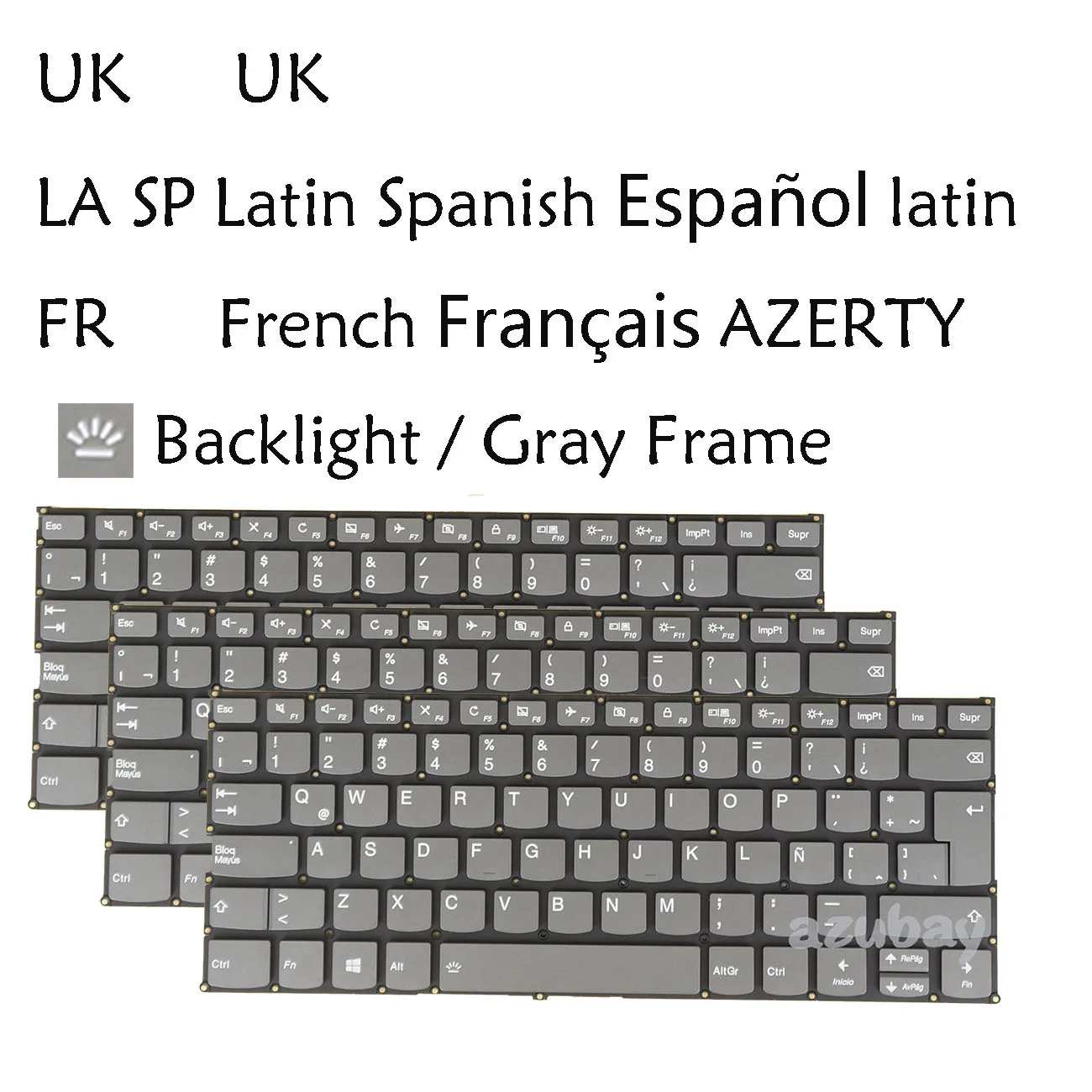 

UK French AZERTY Latin LA Spanish Keyboard For Lenovo SN20Q40839 SN20Q40643 SN20Q40654 PK132793A10 PD4SB-LA SN20R55224 SN5374