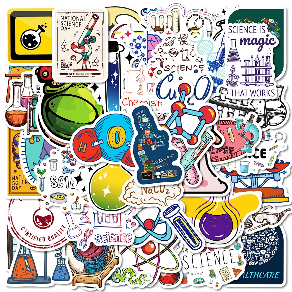 10/30/50/100pcs Physical Lab Element Education Stickers Waterproof Decoration Decals DIY Stationery Notebook Sticker Decoration
