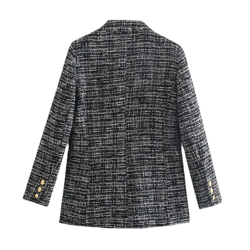 Women's Double-Breasted Loose Suit Jacket Fashion Texture Casual Early Spring European American Style Clothing