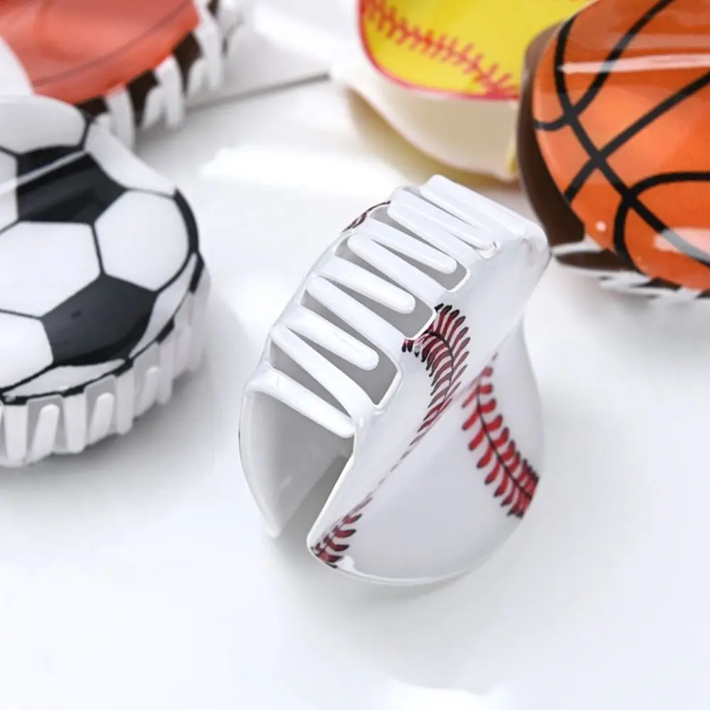 Personalized Rugby Basketball Football Hair Claw Acrylic Geometry Softball Hair Clip Headwear Shark Clip Travel