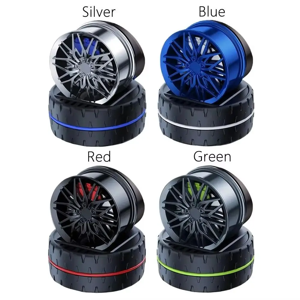 Wheel Hub Design Solar Car Air Freshener Simulated Wheels Shape Solar Powered Rotating Air Freshener Rotating Wheel Shape