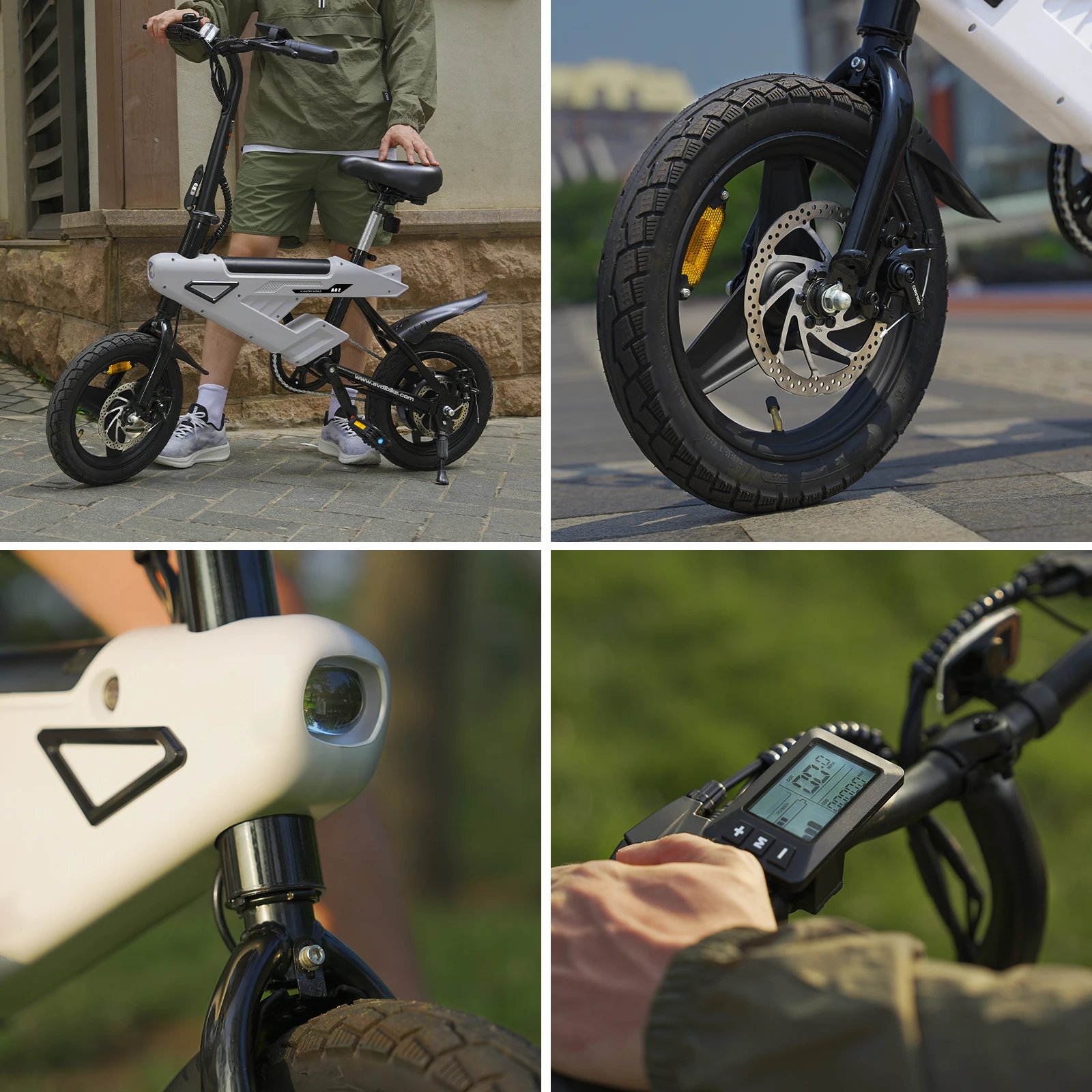 دراجة كهربائية بحجم عجلة 14 بوصة مع بطارية 36 فولت 6.4 أمبير، شاشة LCD رقمية، محرك E-Bike 250 وات و25 كم/ساعة،