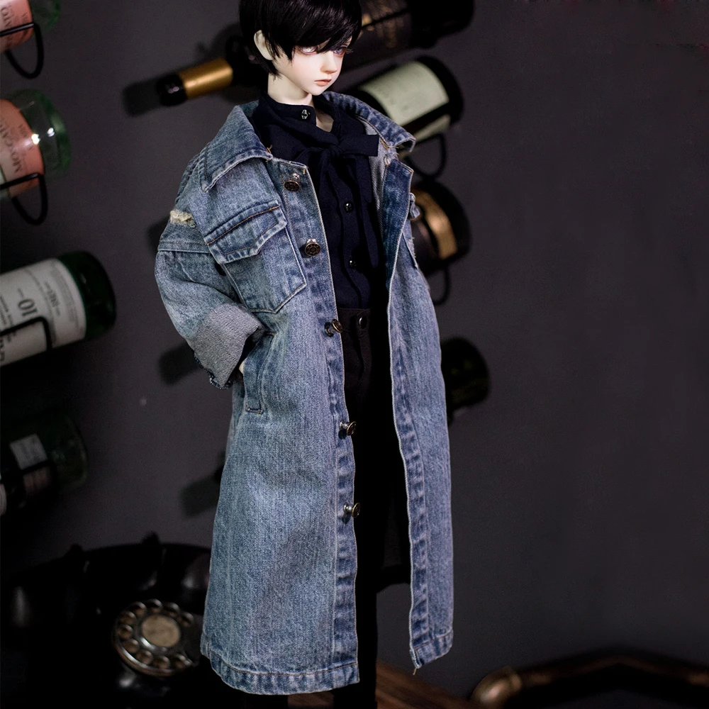 D03-P327 children handmade toy 1/3 POPO68 uncle doll BJD/SD doll's clothes color blue Denim jacket 1pcs