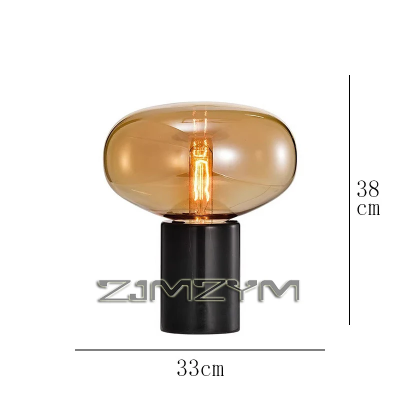 Modern Glass Table Lamp Bed Room Decoration Beside Lamp Luxury Black Table Lamps for Living Room Study E27 Desk Lamp