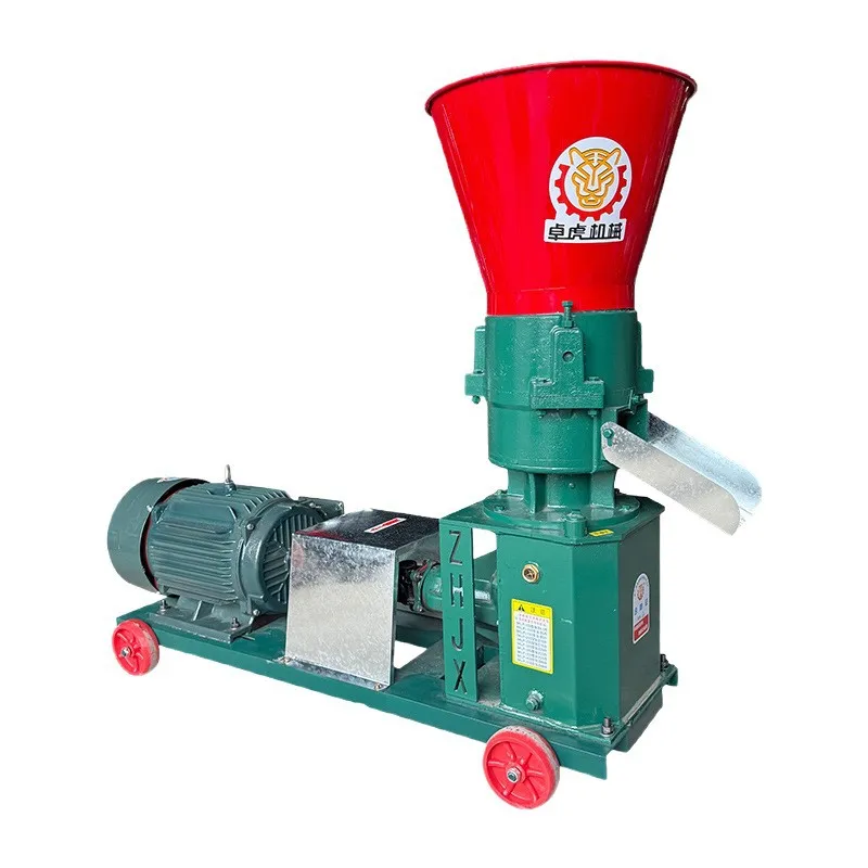 Zhuohu آلات تغذية بيليه صغيرة 220 فولت تربية المنزلية الدجاج بطة الماشية الأغنام خنزير القش تغذية التحبيب