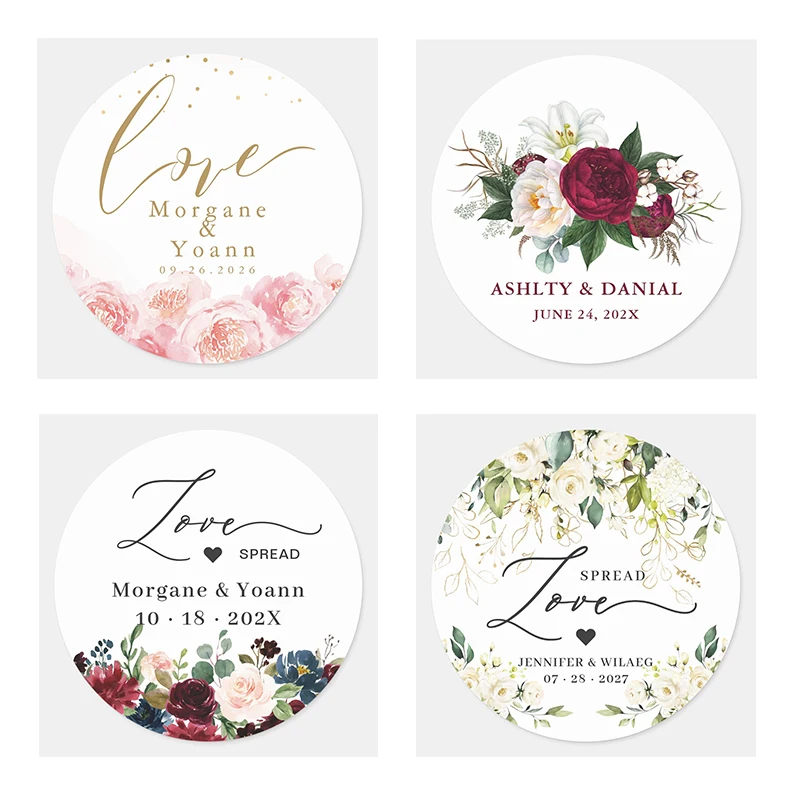 

Love is Sweet Floral Classic Round Sticker,Applicable from the Wedding ,Bridal Shower,Birthday Seal Stickers, Party