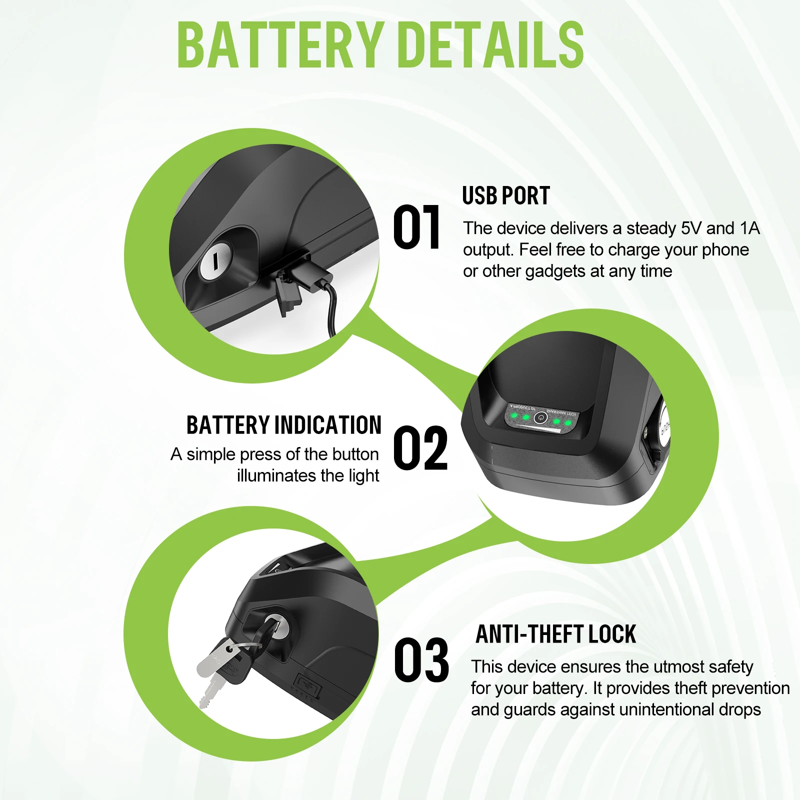 EBike Battery 48V 52V 36V Hailong 30A BMS Electric Bicycle Downtube Lithium Battery Pack For 1500W 1000W 750W 500W 250W Motor