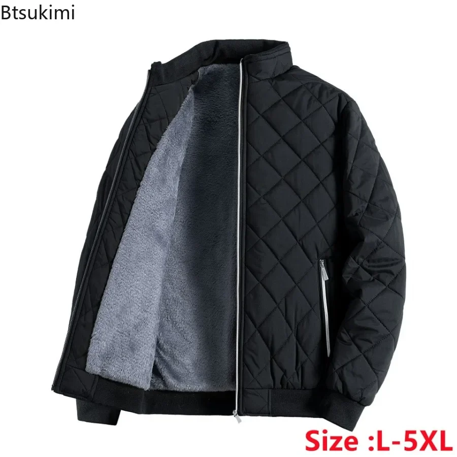 New 2024 Fashion Thick Warm Varsity Jacket Coat Men Windbreaker Streetwear Winter Casual Fleece Jackets for Men Parkas Overcoats