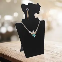 Earring Necklace Display Holder Jewelry Display Mannequin Women Profile Face Chain Organizer for Business Women Lady Shelves