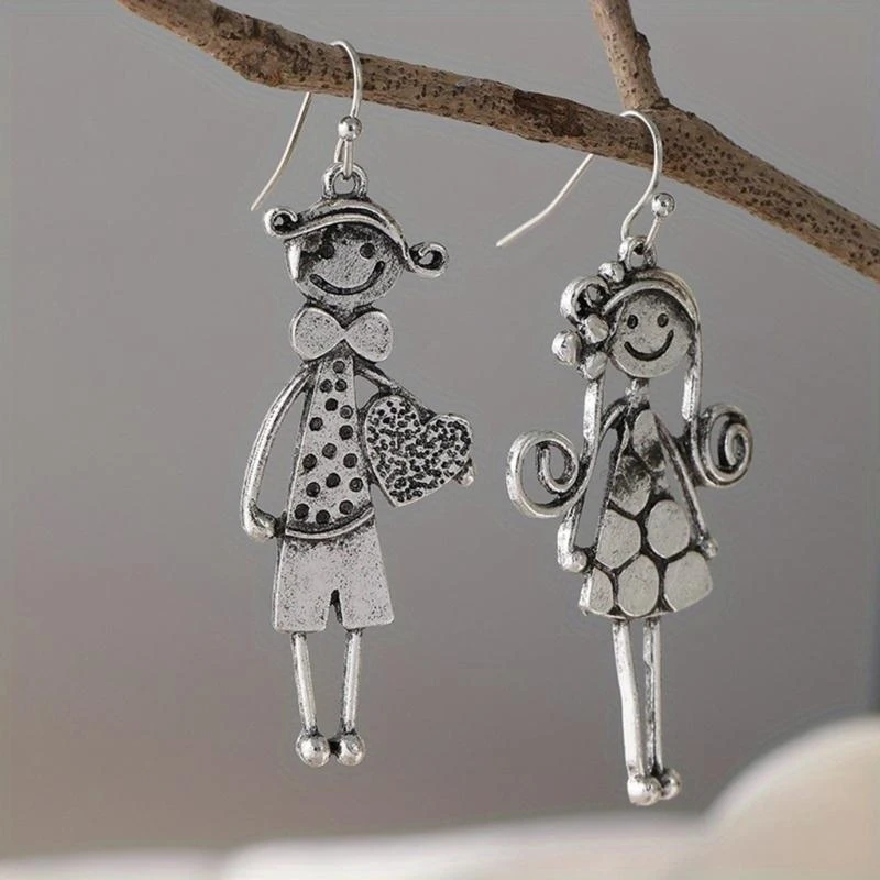  Minimalists Heart Dangle Earrings Portable Designs Sturdy Alloy for Matching Various Outfits