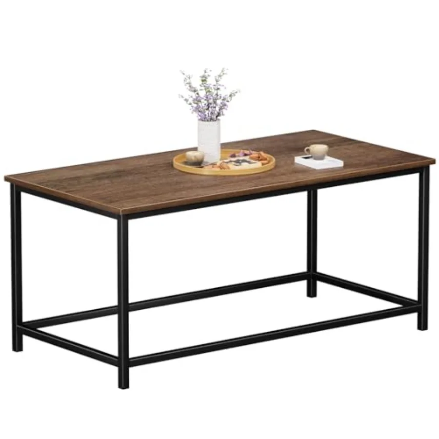

Coffee Table Simple Modern Rectangular Center Table Open Space Minimalist for Living Room Home Office Industrial Cocktail Table
