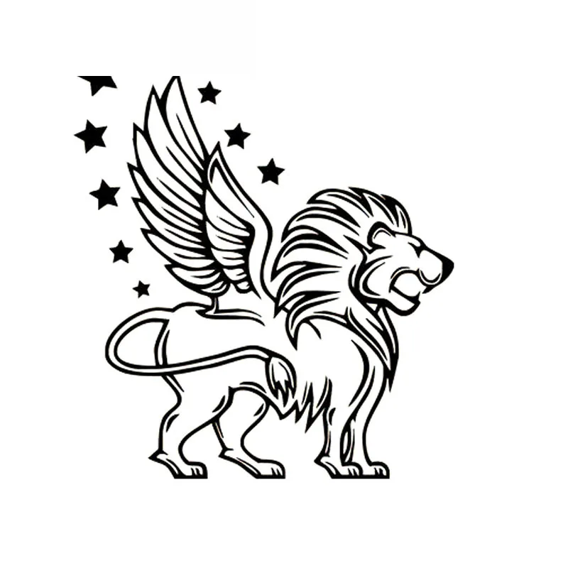 Winged Lion Lion King Decals High Quality Car Window Decoration Personality Pvc Waterproof Decals Black/white, 18cm*16cm