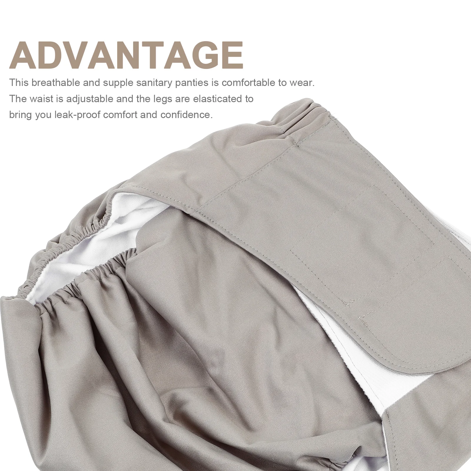 

Waterproof Leakproof Adult Diaper Adjustable Snap Closure Incontinence Underwear For Elderly Men Women High Absorption