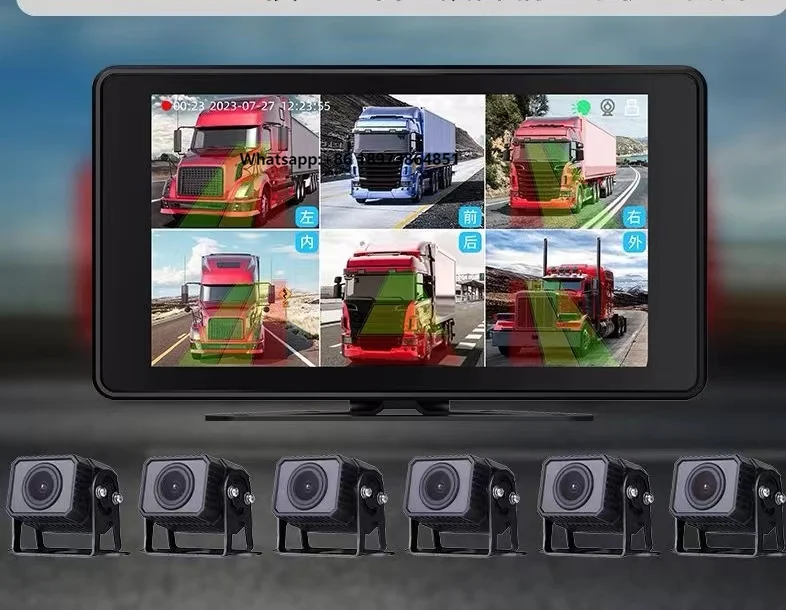 

AHD BSD 1080P 10.1 Inch Car DVRs 6CH with Backup Reverse Cameras Waterproof Split Screen Recording Night View Function