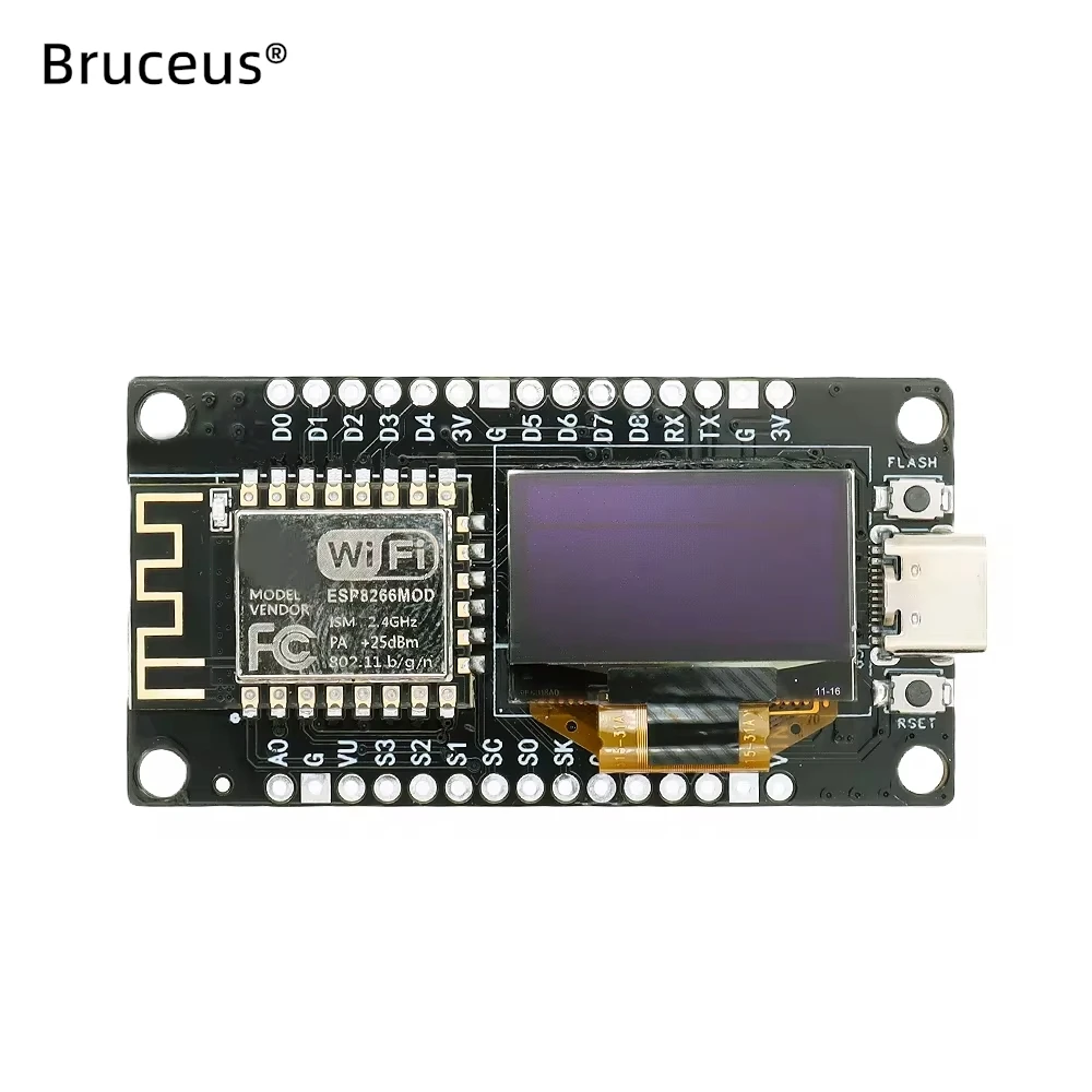 

NodeMCU ESP8266 0.96" OLED Development Board 0.96 Inch Display CH340 Driver Module for Arduino IDE Micropython Programming