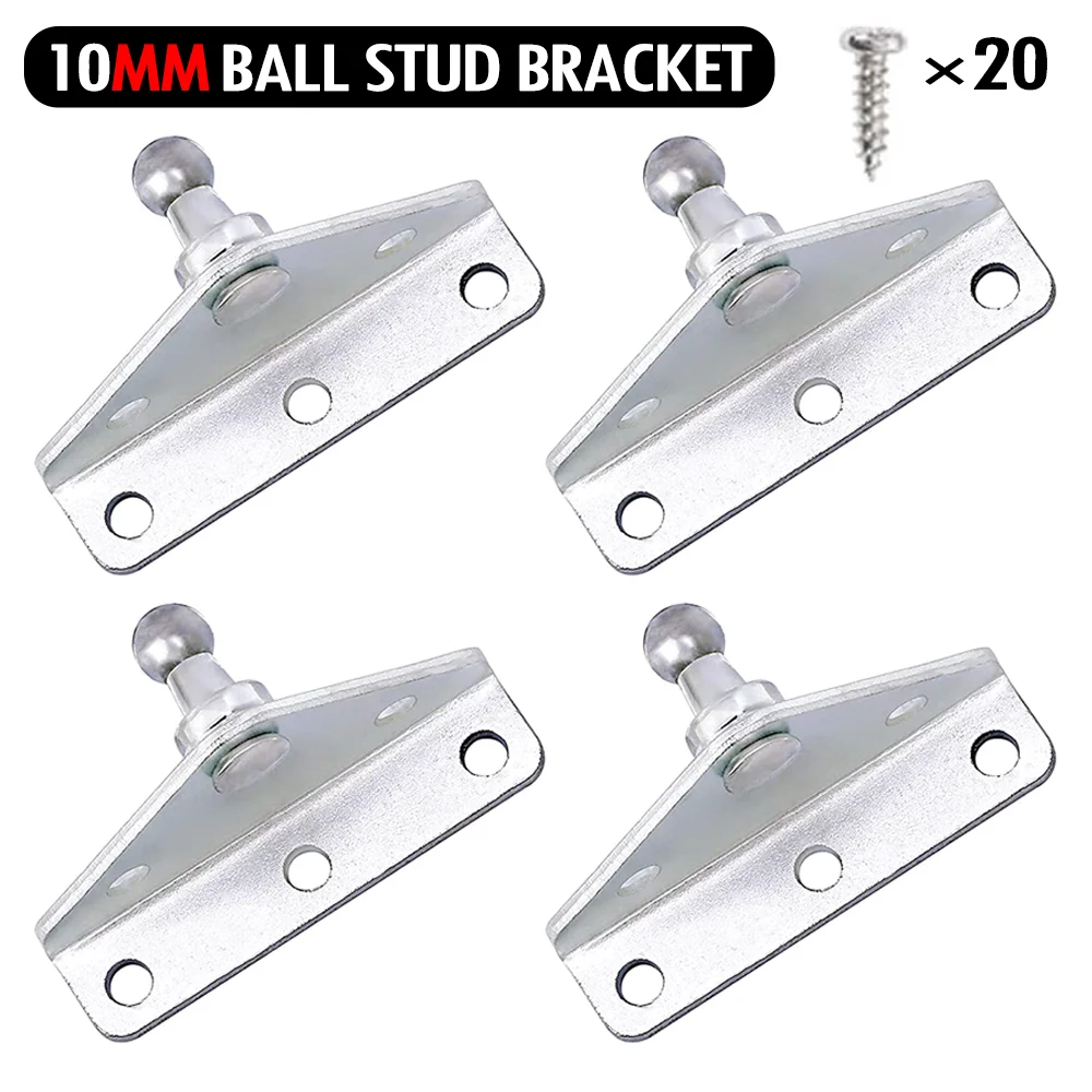 

10MM Ball Stud Mounting Bracket for Universal Gas Spring Struts Lift Support Shock Prop Steel 2 pack 4 pack