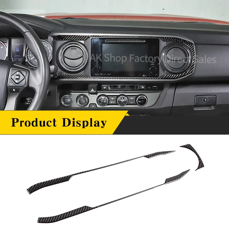 

For Toyota Tacoma 2015-2020 Real Carbon Fiber Car Central Control Navigation Screen Decoration Panel Sticker Car Accessories