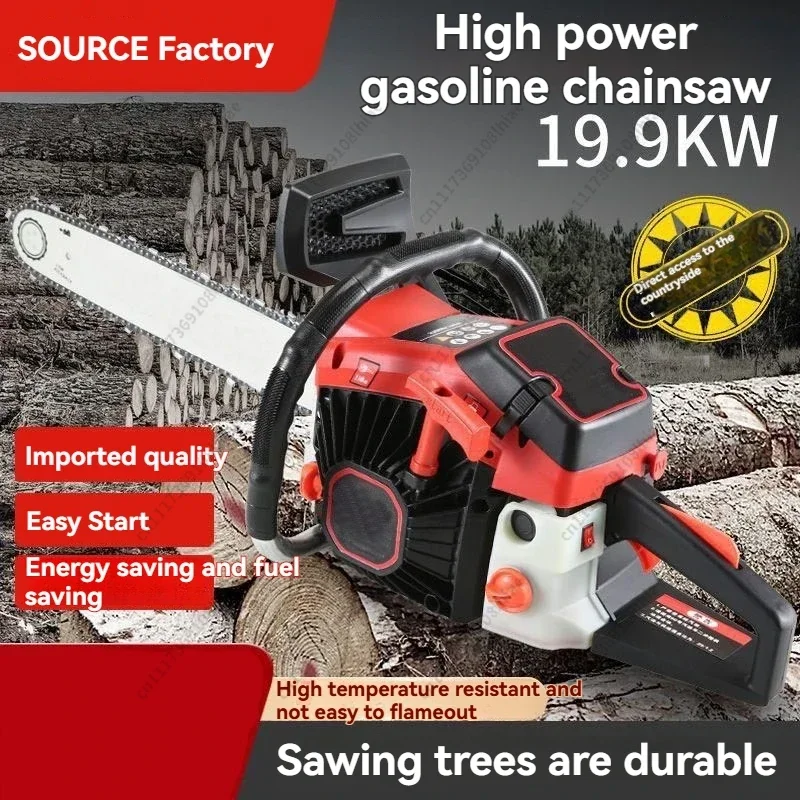 19.9KW High Power Chainsaw 99CC Single Cylinder Air Cooled 2-Stroke 23980r/min 18/20'' Guide Plate Wood Cutter