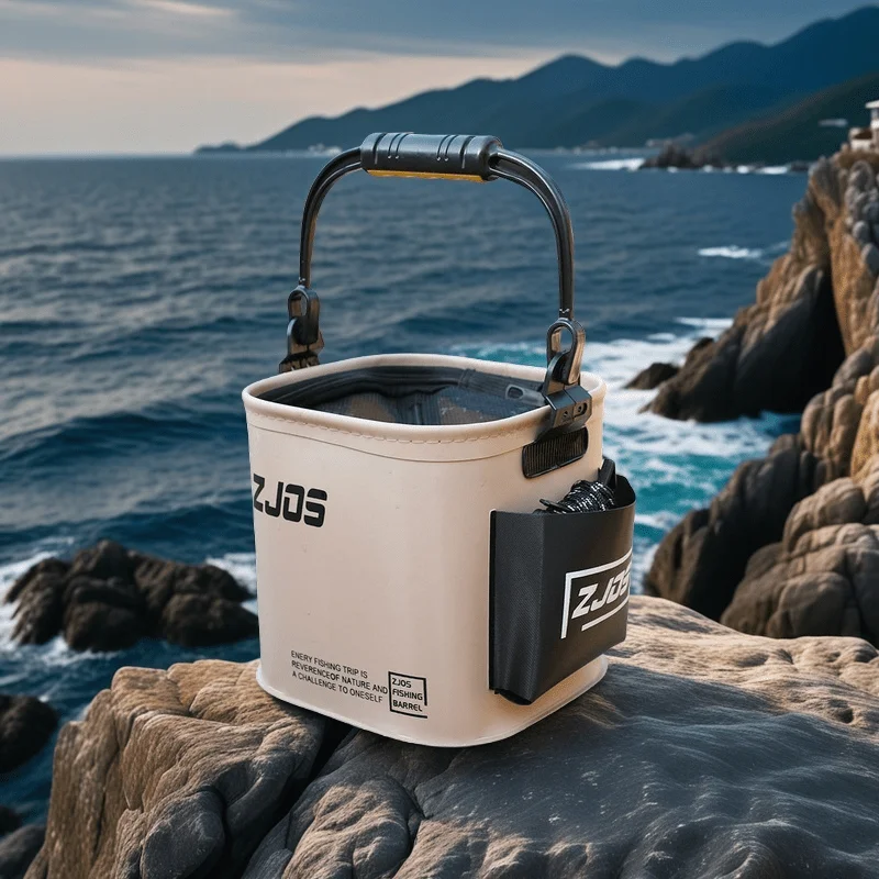 Portable Folding Bucket 8L/13L Foldable Fishing Bucket Robust for Hiking/ Fishing Camping Traveling Boating with 5Meters Rope