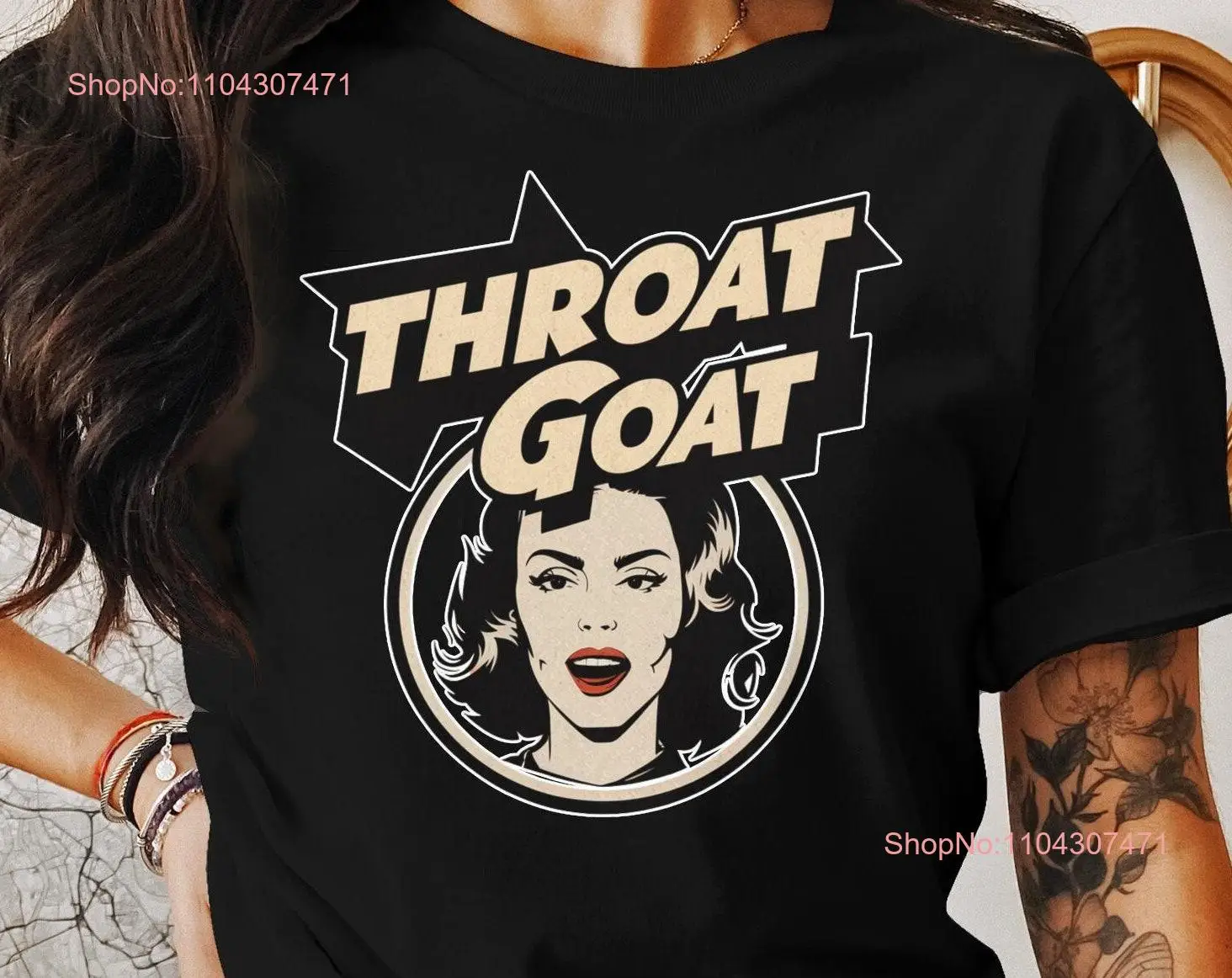 Throat Goat Adult Humor T Shirt Funny Saying Meme Out of Pocket Silly That Go Hard Y2K Trendy for Her Edgy Joke