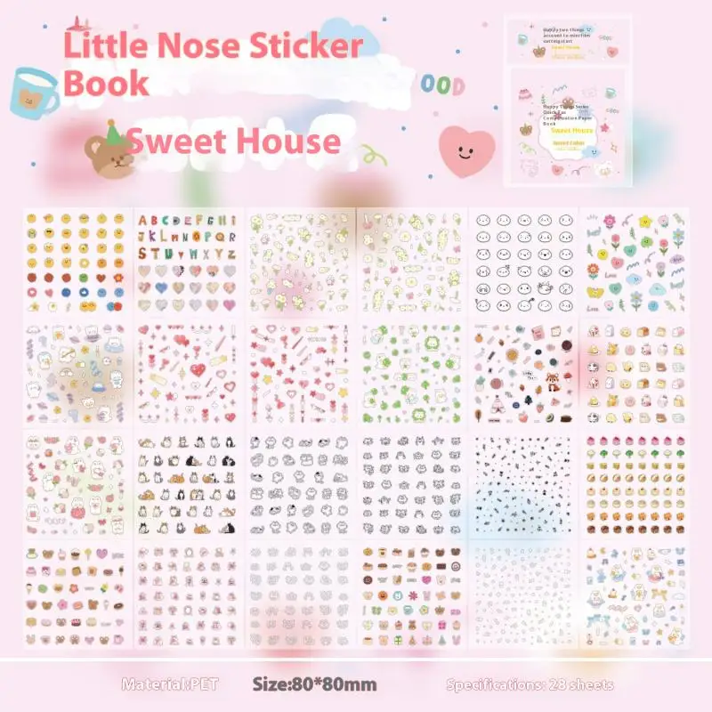 

28 листов/книга, милая мини-пленка с граффити, наклейка, креативная книга «сделай сам», книга с картинками, чехол для телефона, наклейка для украшения ногтей