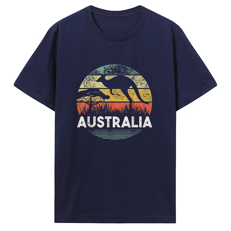 Cotton Streetwear Short Sleeve Birthday Gifts T-shirt Men Clothing Tee Australia Day Funny Australian Kangaroo Vintage T Shirts