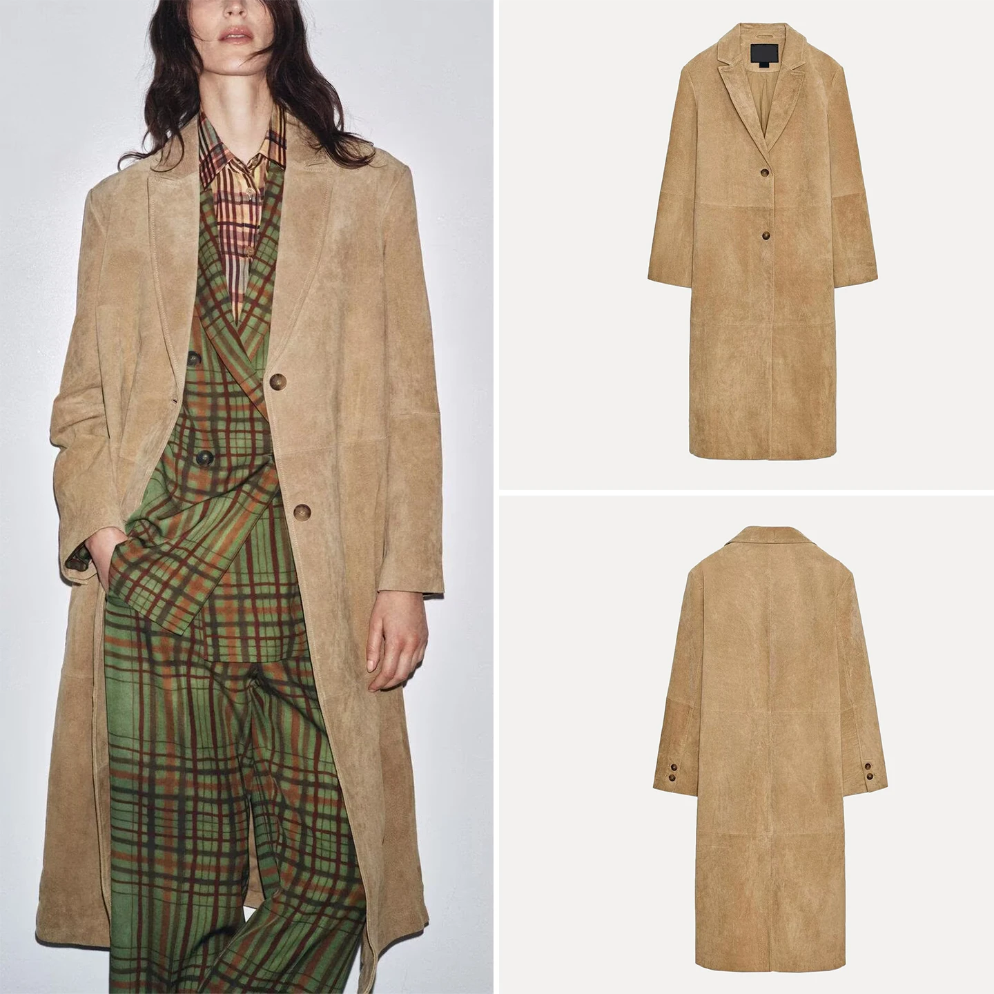 

Faionable повседневное кожаное пальто с защитой от меха, новая осенняя женская одежда, прямой крой, длинное свековое пальто на одной пуговице, чистый цвет