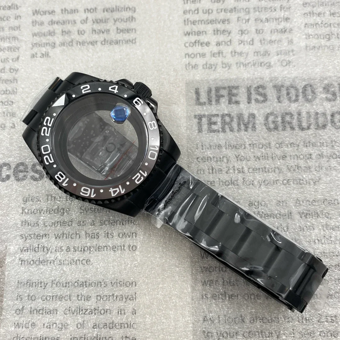 高品質のスチールストラップケース,nh35,nh34ムーブメント,トリムバックル,バンサブマリン,sk,gmtケース,40mm