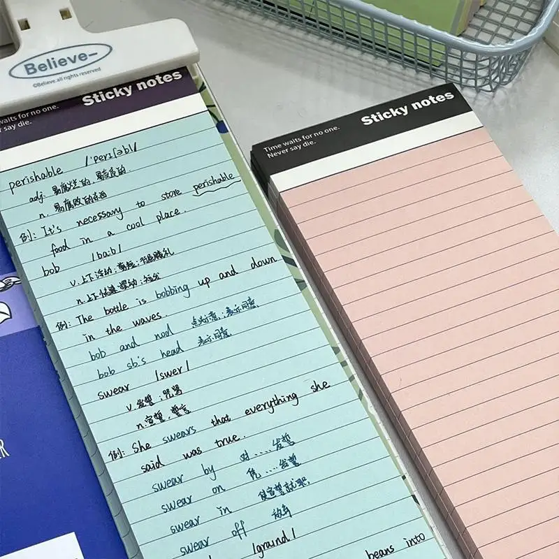 50 folhas estilo coreano simples tira longa bloco de notas grande capacidade tearable forrado caderno estudante diy diário decoração bloco de notas