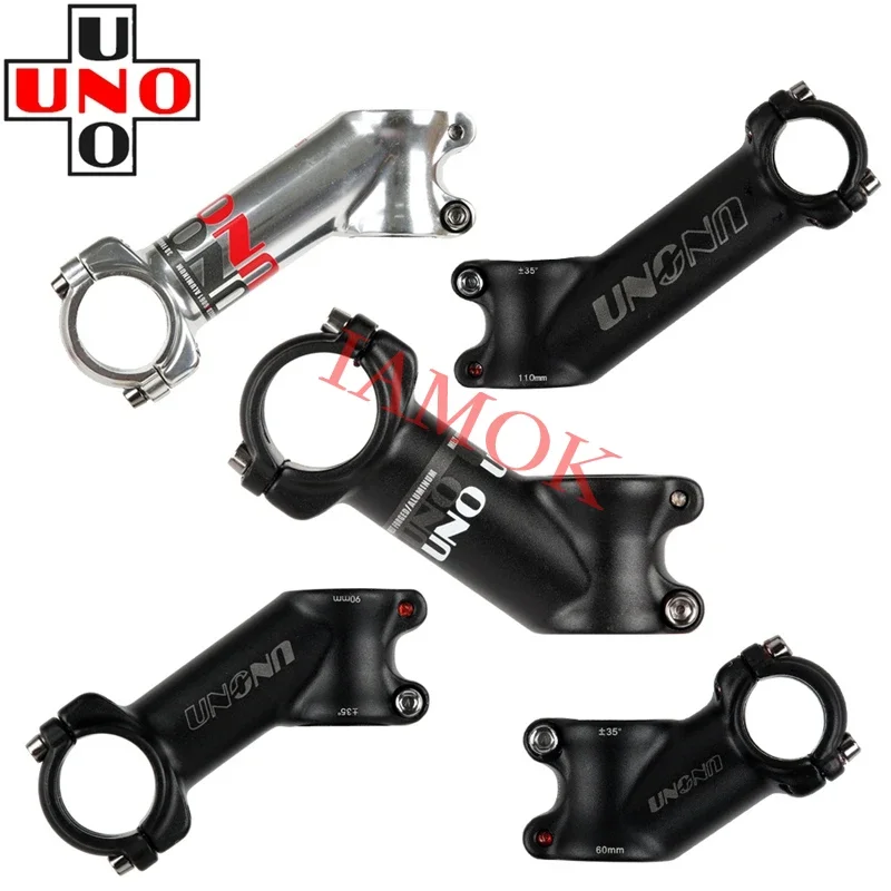 

UNO Bike Black/Silver Stem 25.4/31.8x28.6mm Iamok 35 Degree 60-135mm Stems Ultra Light Red/White/Gray Logo Bicycle Parts