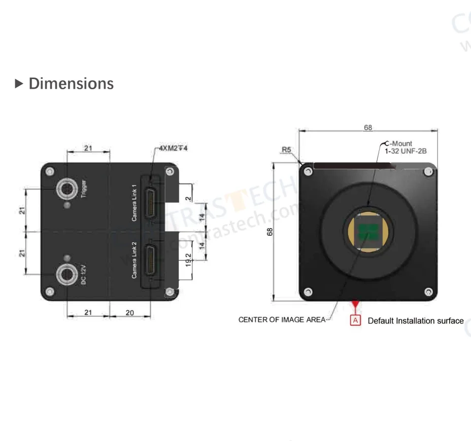 TEC 2560x2048 IMX992 100fps Short Wave Infrared Spectral 400-1700nm 10GigE CameraLink Plastic Dection SWIR Camera Contrastech