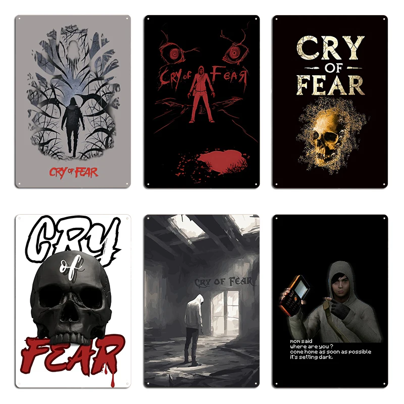 

Череп с привидениями в Cry of Fear, металлическая табличка для гостиной, клуба, железный бар, печать, жестяная вывеска, плакат