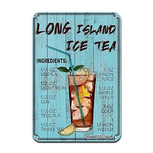 Long Island Ice Tea Cocktail Ingredients Iron Poster Painting Tin Sign Vintage Wall Decor for Cafe Bar Pub Home Beer Decoration