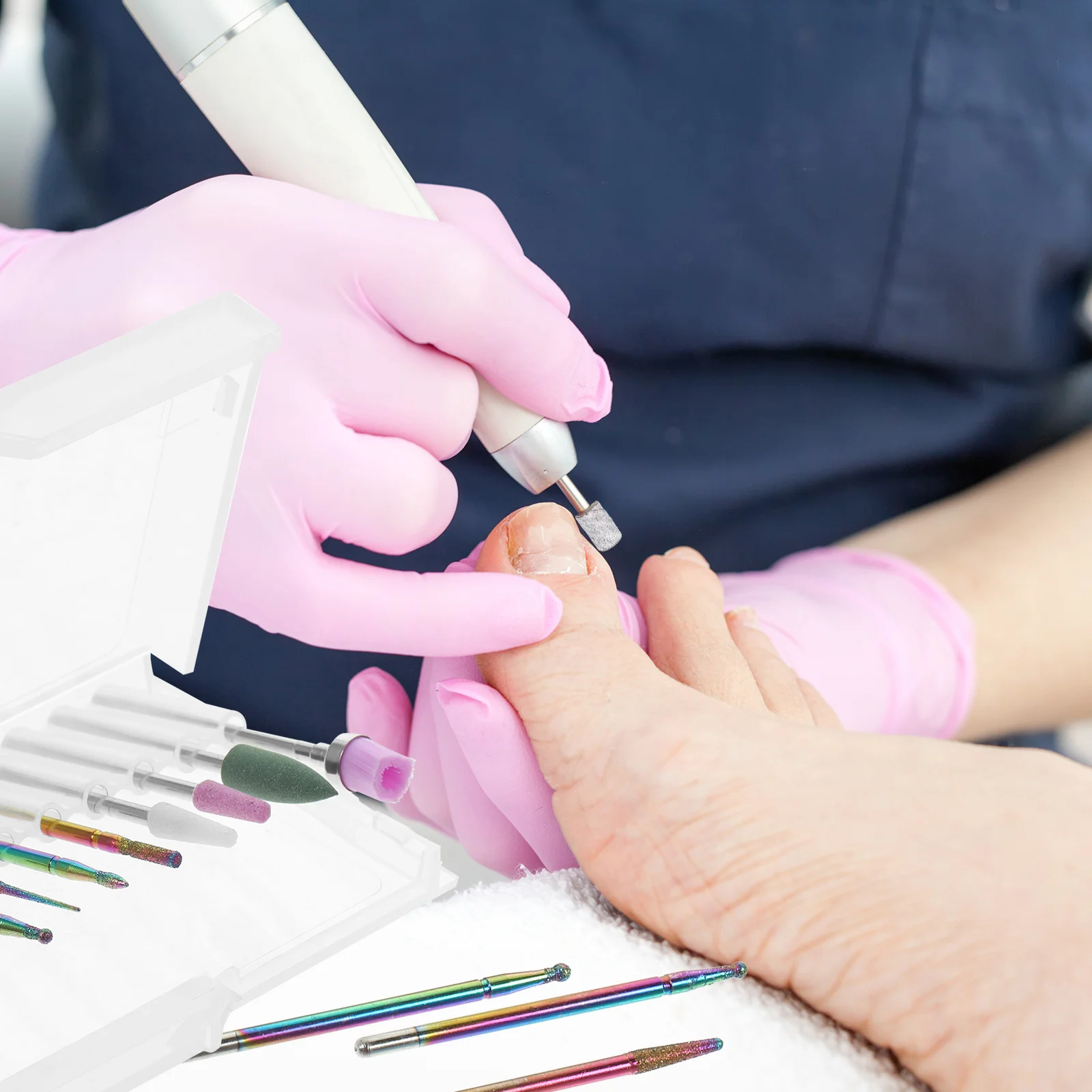 10 قطعة لقمة ثقب البشرة للأظافر مانيكير مسمار لقمة ثقب مجموعة إزالة طلاء الأظافر جل الأكريليك المحمولة خفيفة الوزن قوي #6