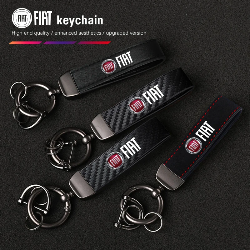 LLavero de coche FIAT de piel de becerro, accesorios de llavero de aleación de Zinc para FIAT 500 Ducato Panda Grande Punto Tipo Abarth Pulse Strada