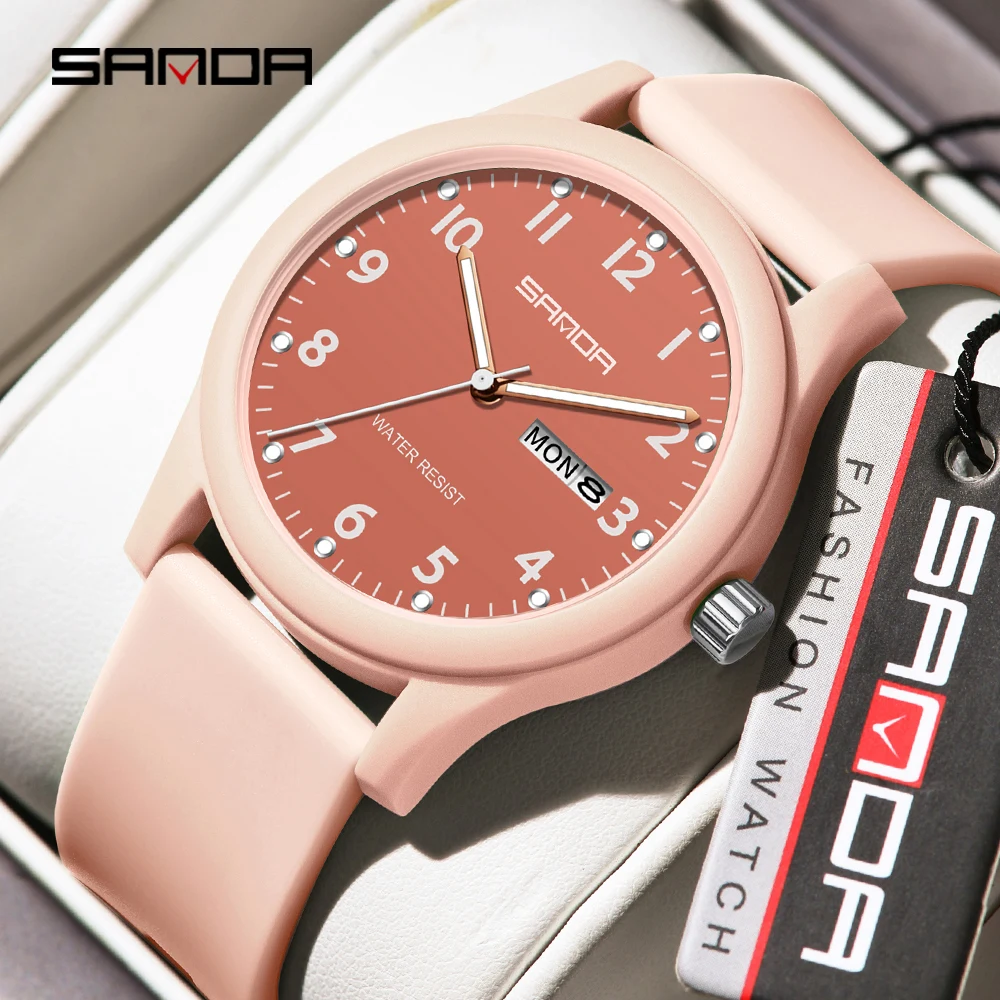 

SANDA Brand 3263 Minimalist Women's Quartz Watch Clock Minimalist Style Waterproof Calendar 2025 Women's Quartz Watch
